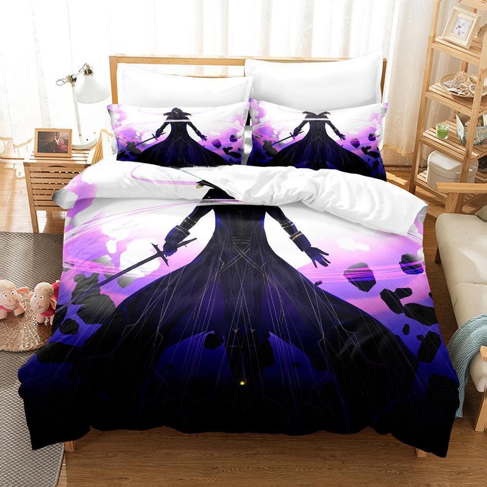 The Eminence in Shadow Cid Kagenou Bedding Set Cartoon Anime three-piece set Adult Kid Bedroom Duvet cover Sets Home Textiles EU SK(260x220cm)