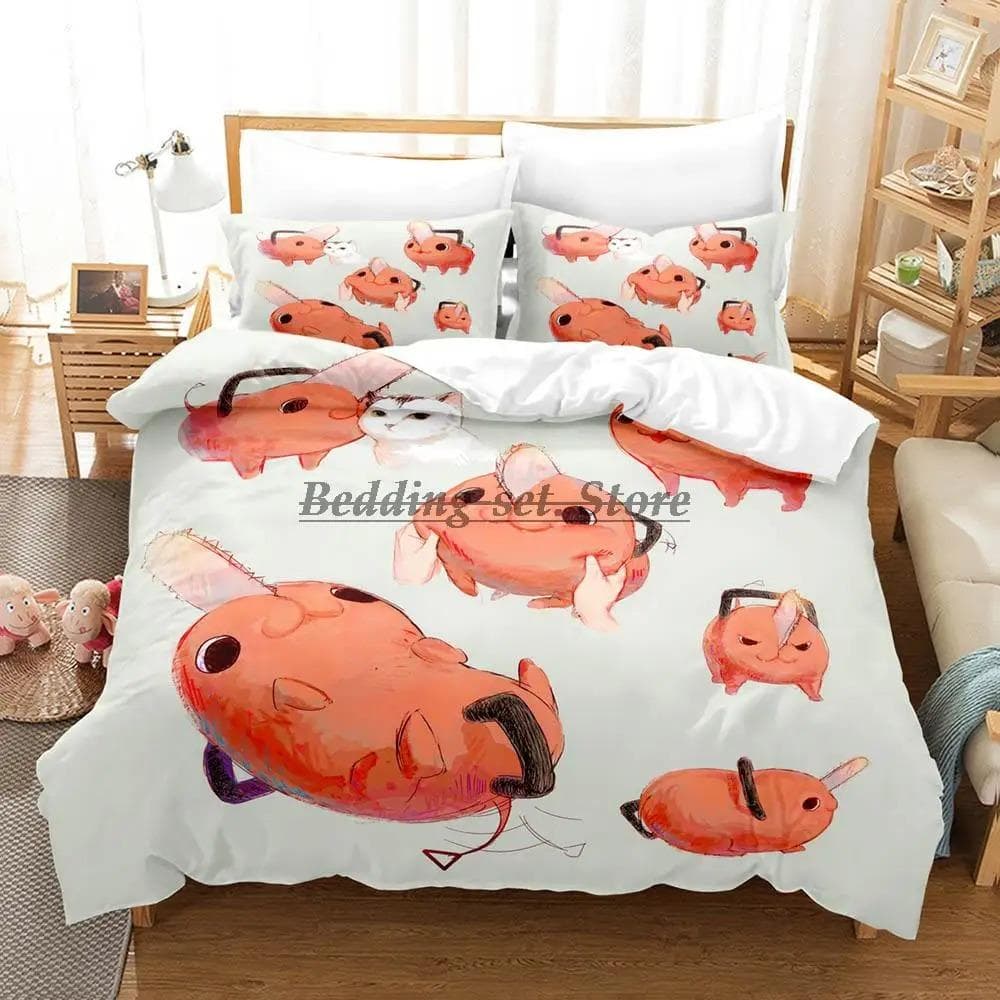 Chainsaw Man Pochita Bedding Set Single Twin Full Queen King Size Bed Set Aldult Kid Bedroom Duvetcover Sets SPY×FAMILY 70x133cm 2pcs