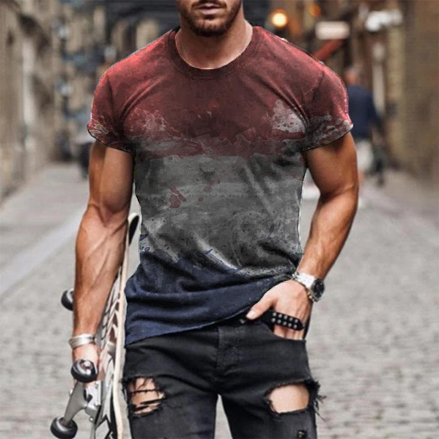Summer Hot Selling Men's Casual T-shirt Street Fashion Short-sleeved Shirt Harajuku 3D Printing All-match Round Neck New Top XL