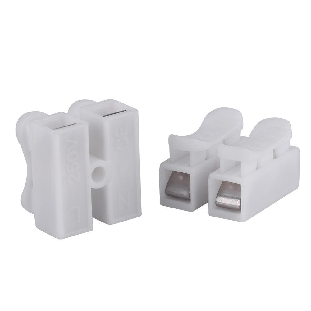 50pcslot Push Type Wire Connector 2P Butt Joint Terminal Blocks for Led Lamps