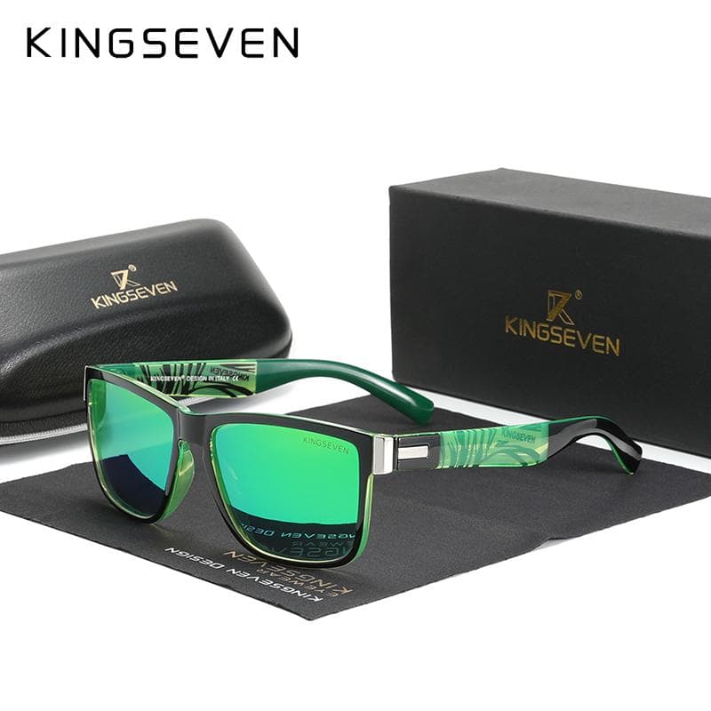 Genuine KINGSEVEN Brand Square Retro Gradient Polarized Sunglasses Women Men Carbon Fiber Pattern Design Outdoor Sports Eyewear M