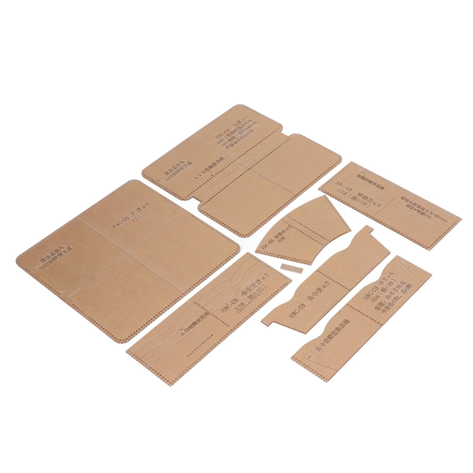 8pcs Wallet Acrylic Template Professional Precise Cutting Clear Long Wallet Pattern Template for
