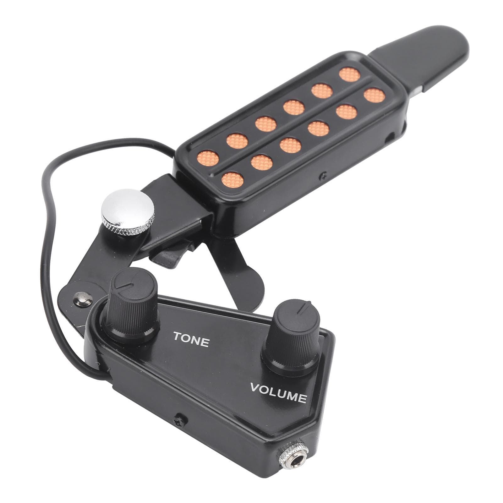 Guitar Pickup 12 SoundHole Electric Transducer with Tone Volume Control for Ukulele