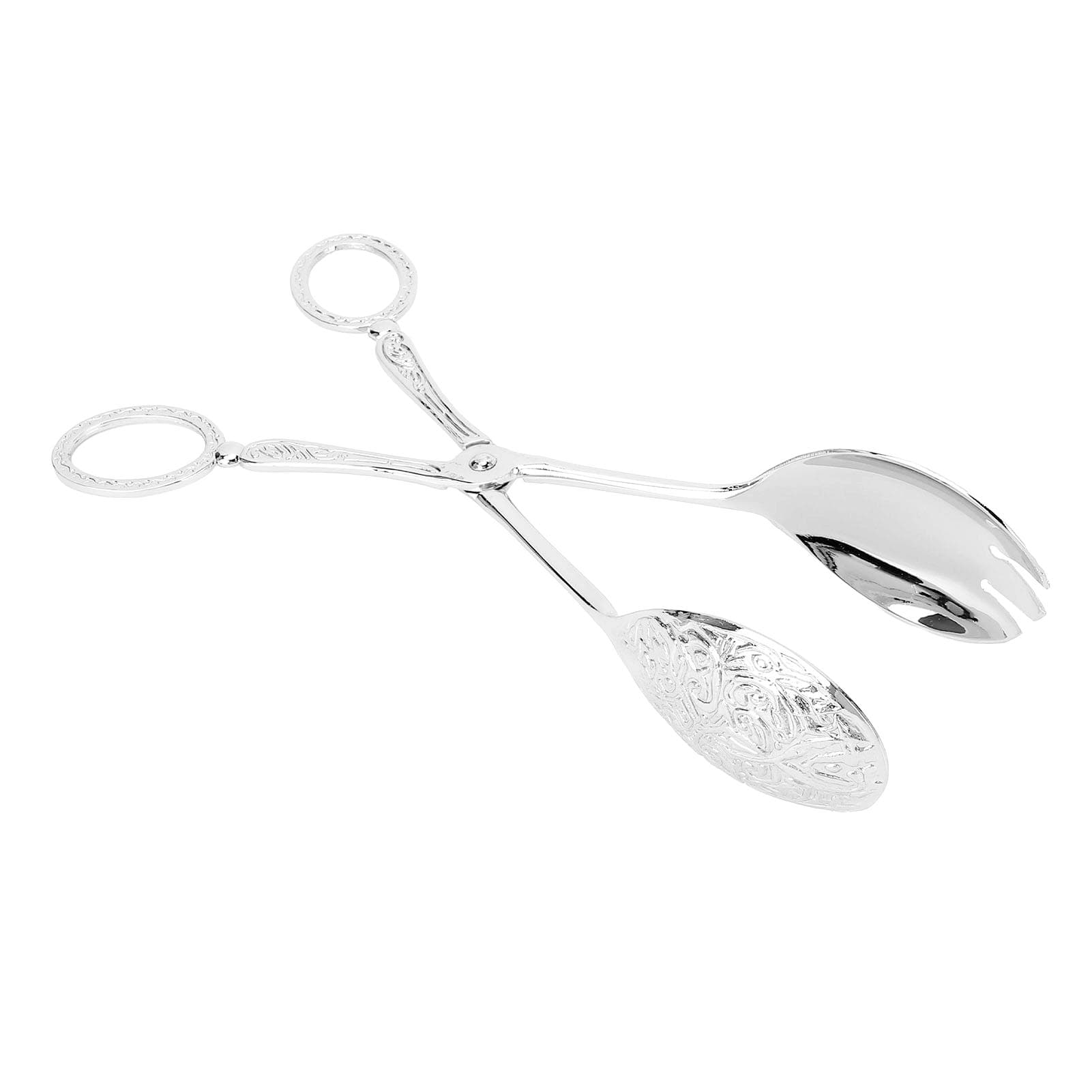 Metal Spoon Clip European Style Multifunctional Serving Scissor Tongs for Cake Bread Fruits Home silver