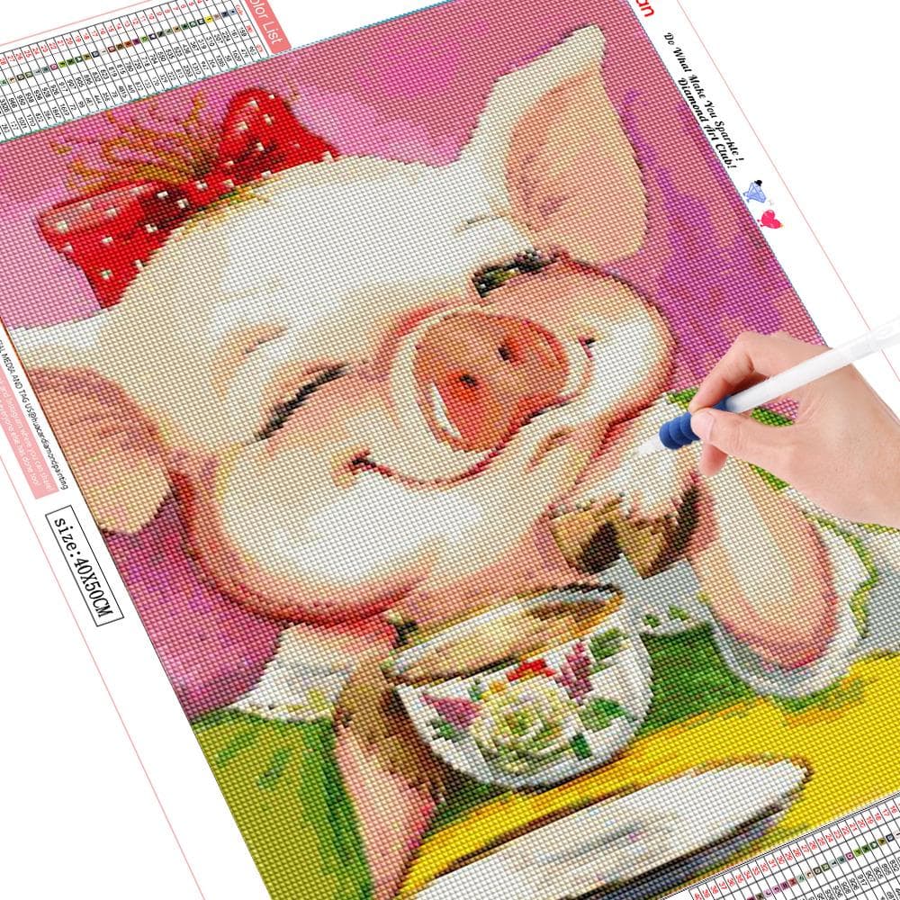 5d Painting with Diamonds Pig Diamond Painting Cartoon Diamonds Embroidery Decoration 20X30