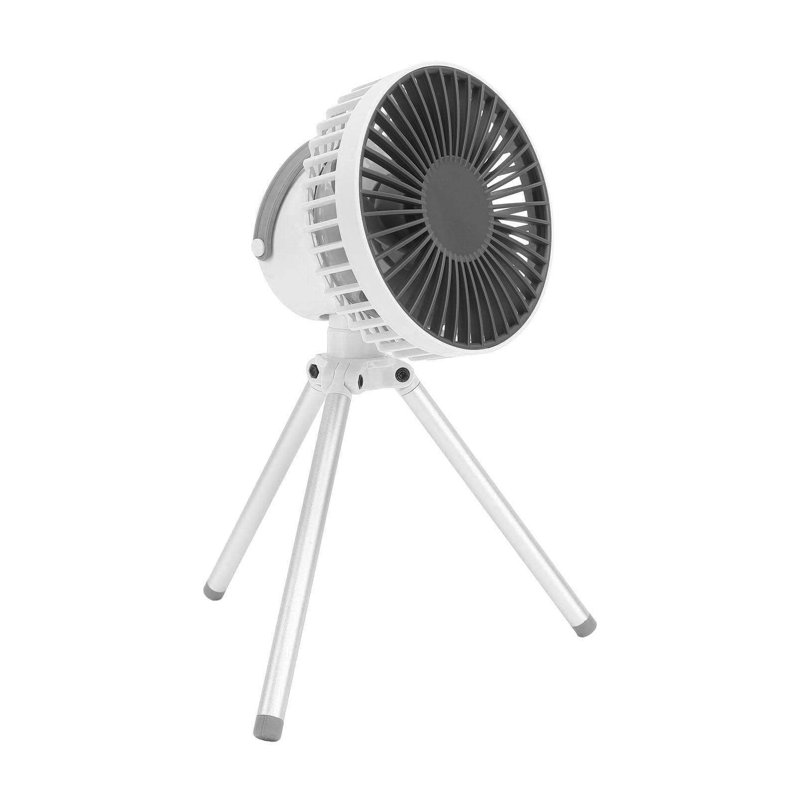 Outdoor Camping Fan 2000mAh Mini Outdoor Multifunctional Camping Tripod Fan for Traveling Khaki white