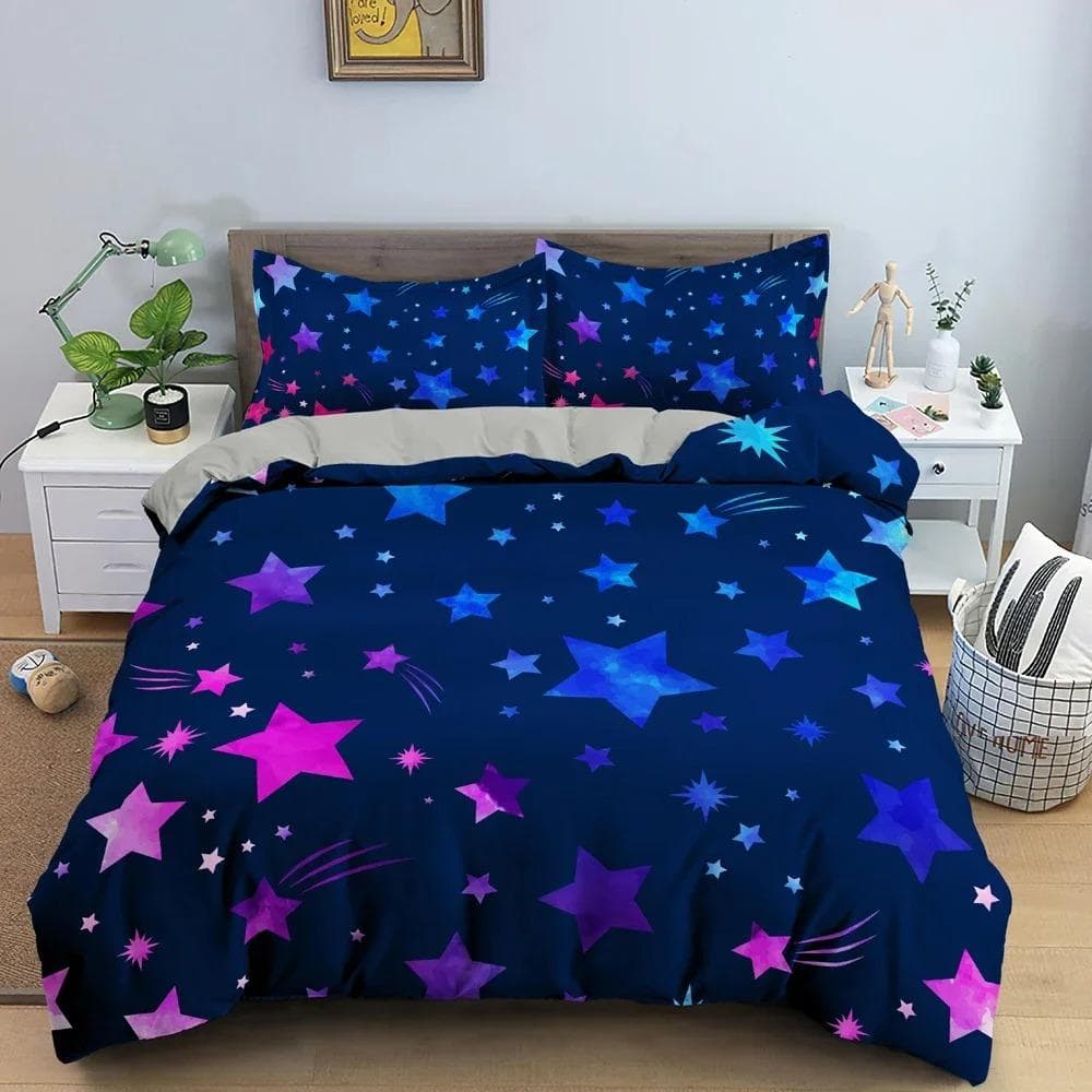 Star Pattern Duvet Cover Colorful Stars Print Quilt Covers For Bedroom Single Twin Queen King Bedding Set Home Decor EU Double 200x200cm