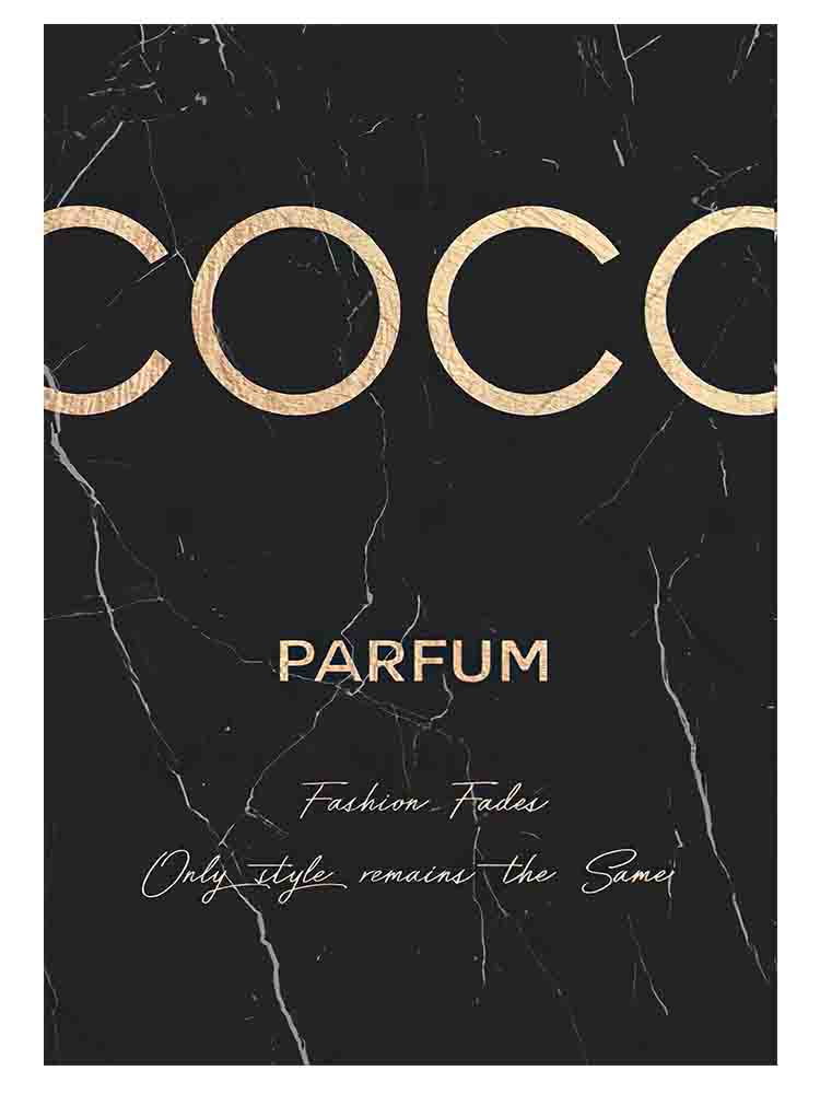 Fashion Luxury Coco Perfume Bottle Canvas Painting Nordic Flower Poster Print Wall Picture Modern Girl Room Decor Quadro Cuadros 60x80cm No Frame