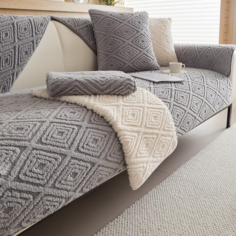 Diamond Plush Sofa Cushion Nordic Mat Thicken Plush Sofa Cover for Living Room Non Slip Sofa Towel Backrest Blanket Home Decor 70x70cm 1pcs