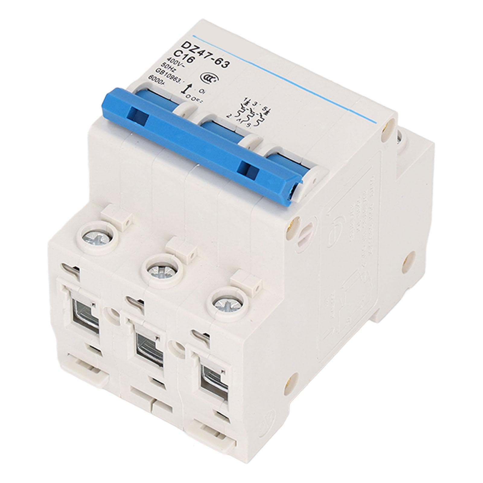 3P Miniature Circuit Breaker DIN Rail Mount Low Voltage Protection Switch 400V 16A DZ47?63 C16