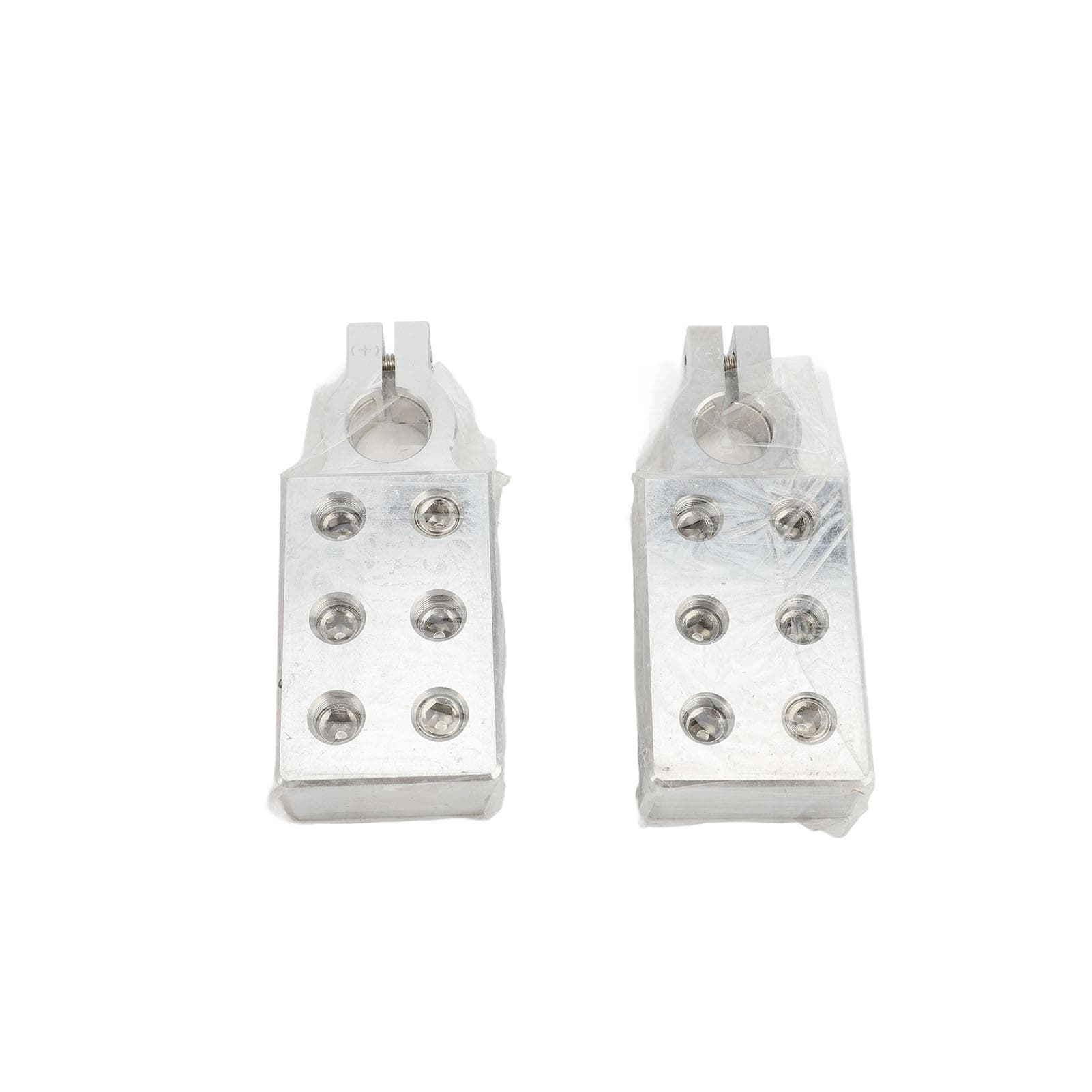 2 Pcs 6 Way Battery Terminal Positive and Negative Aluminum Alloy Compact Universal Fit Battery