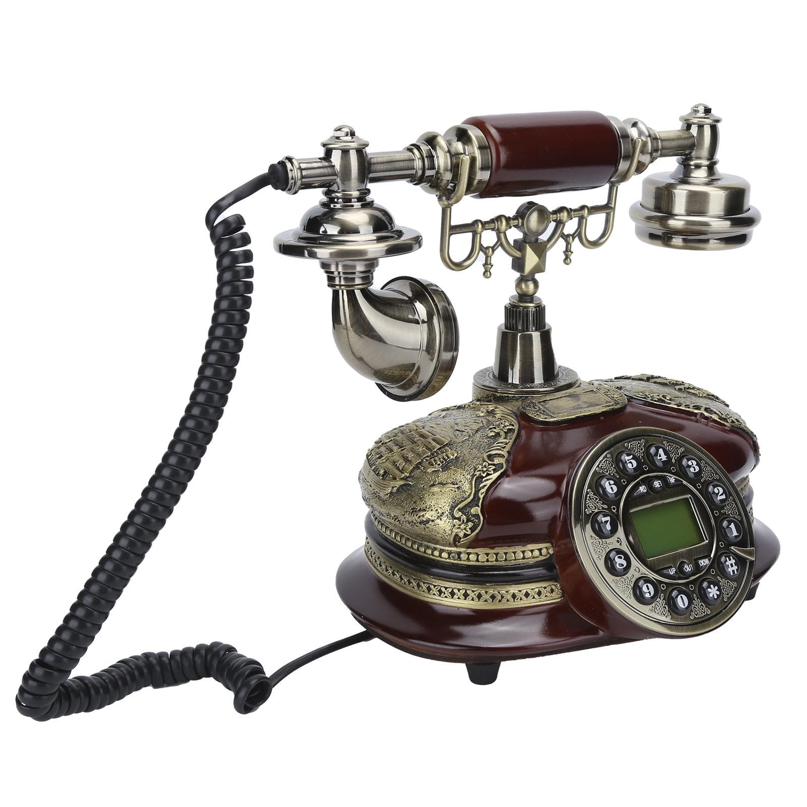 Vintage Landline Telephone FSK DTMF Dual System Fixed Phone for Home Office Living Room Bedroom