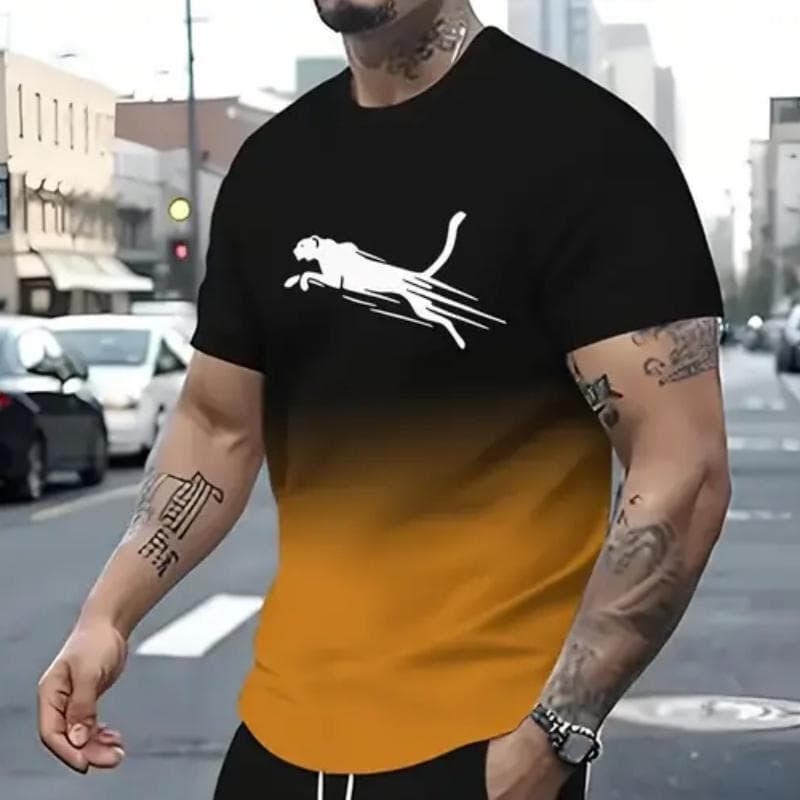 Animal T-Shirts For Men 3d Print T-Shirt Mens Sports T-Shirt Street Fashion Short Sleeve Tee Shirts Loose Oversized Men Clothing L