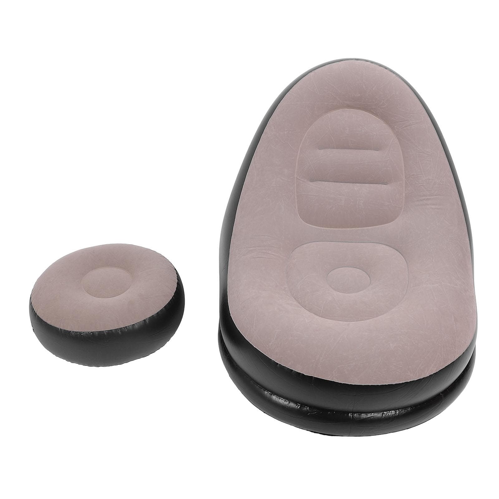 Inflatable Sofa Chair Stylish Simple Soft Flocking Blow Up Lounger Chair with Footstool for Living coffee