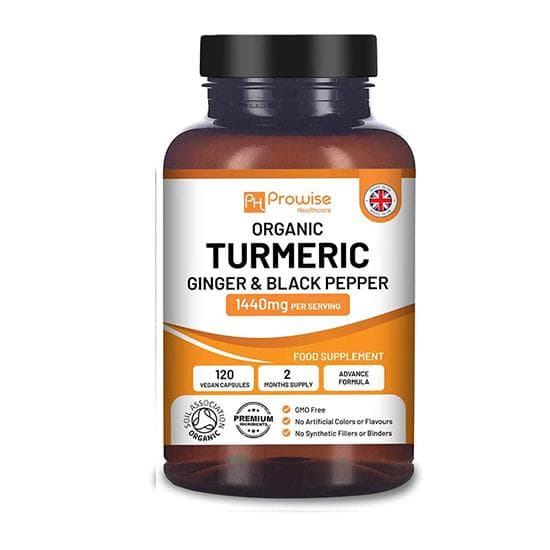 Turmeric Ginger Black Pepper 1440mg  - 120 capsules | UK Made by Prowise Healthcare Pack of 1