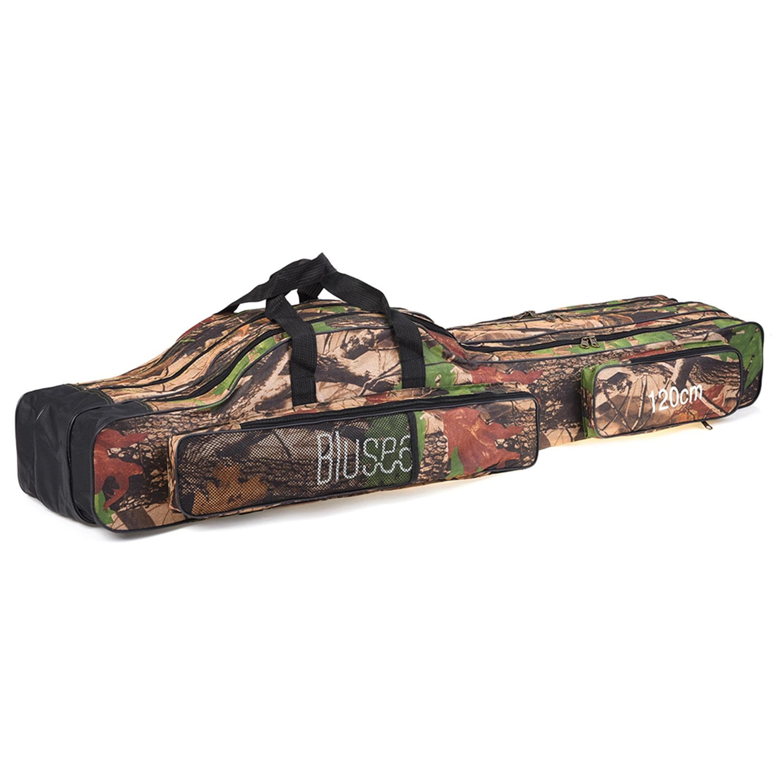Blusea 120cm/150cm 3 Layers Fishing Bag Portable Folding Fishing Rod Reel Bag Fishing Tackle Carry 120cm green