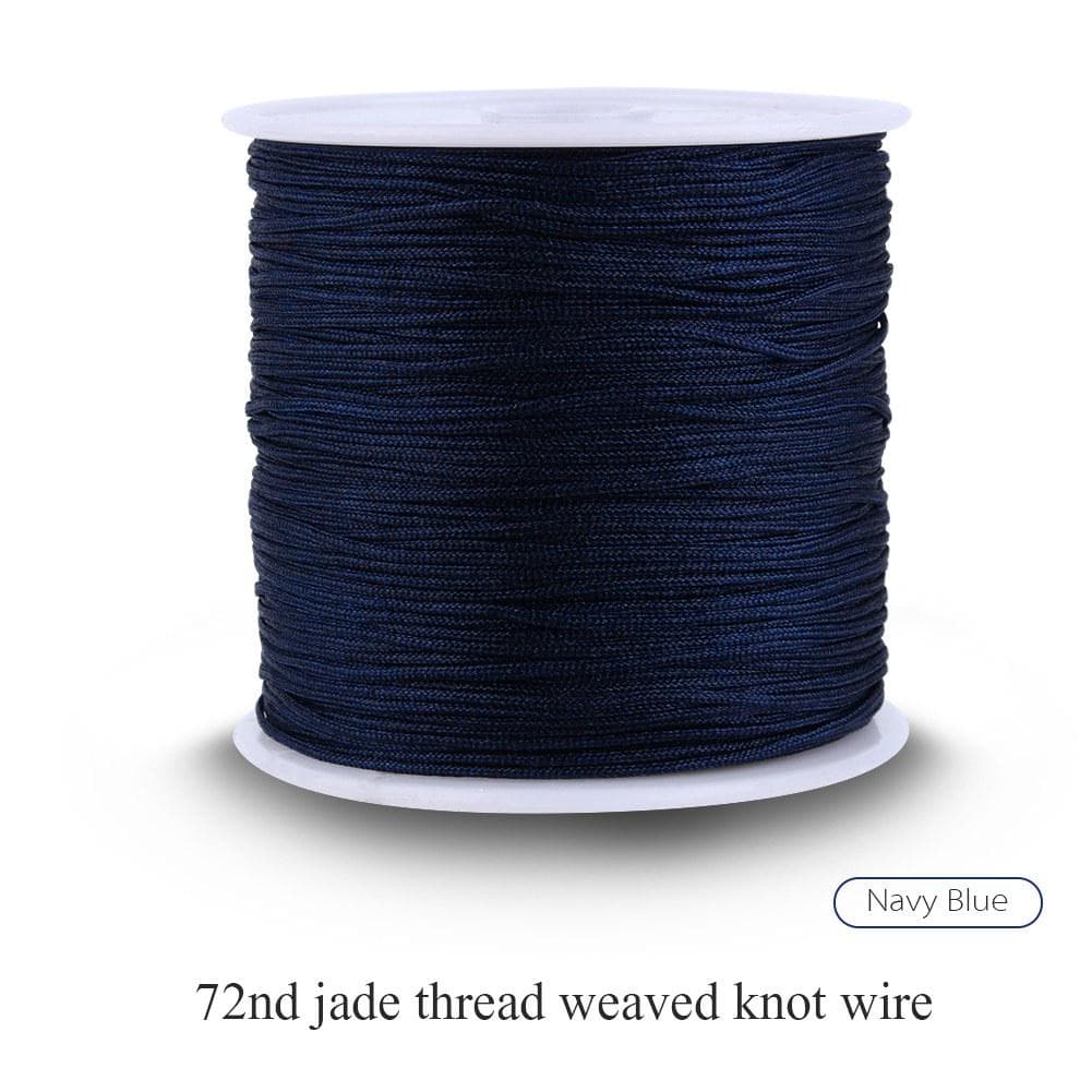 100M x 0.8mm Nylon Chinese Knot Cord Rattail Macrame Shamballa Thread String Dark Blue