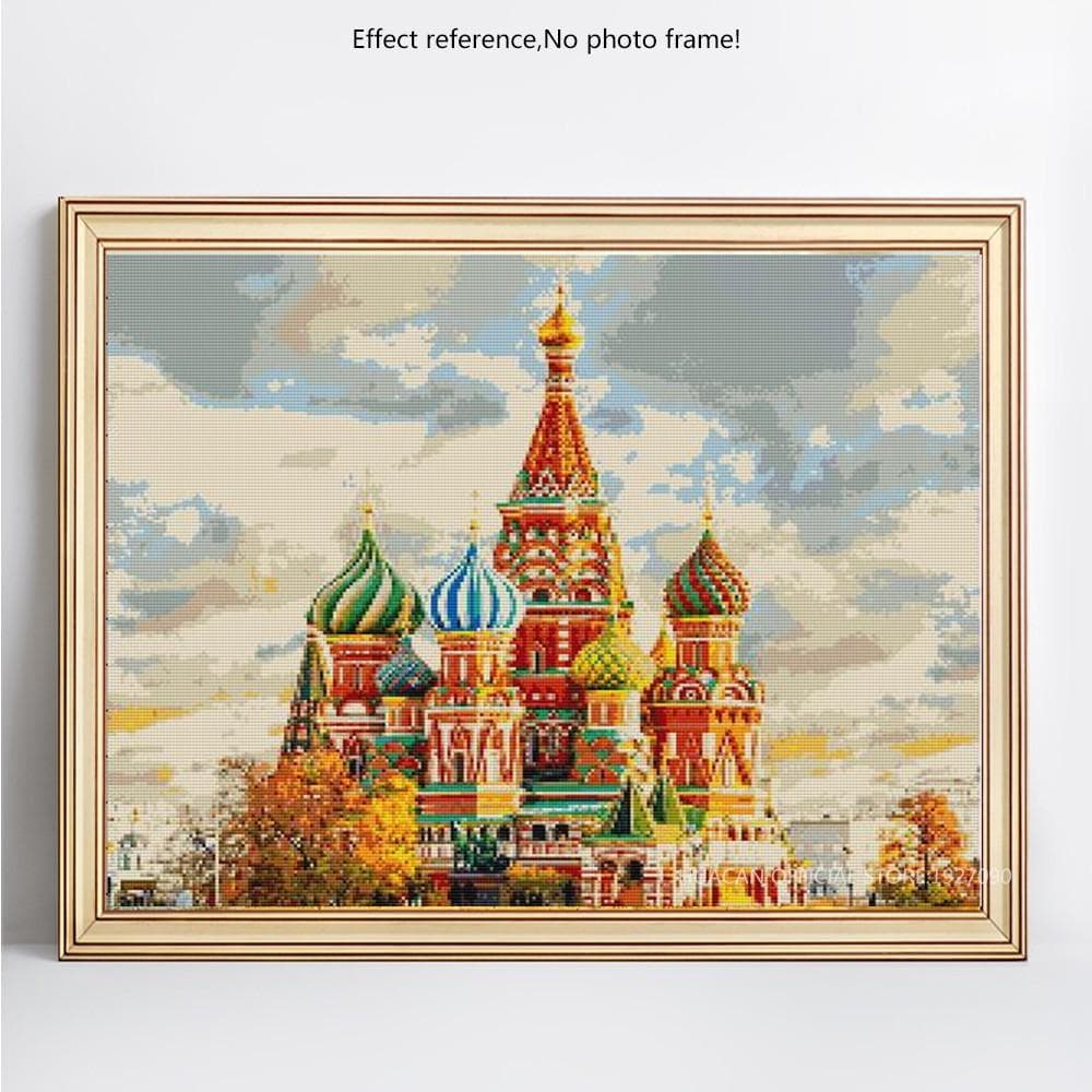 5D DIY Diamond Painting Moscow Washim Ascension Cathedral Diamond Mosaic Cross Stitch 20X30CM
