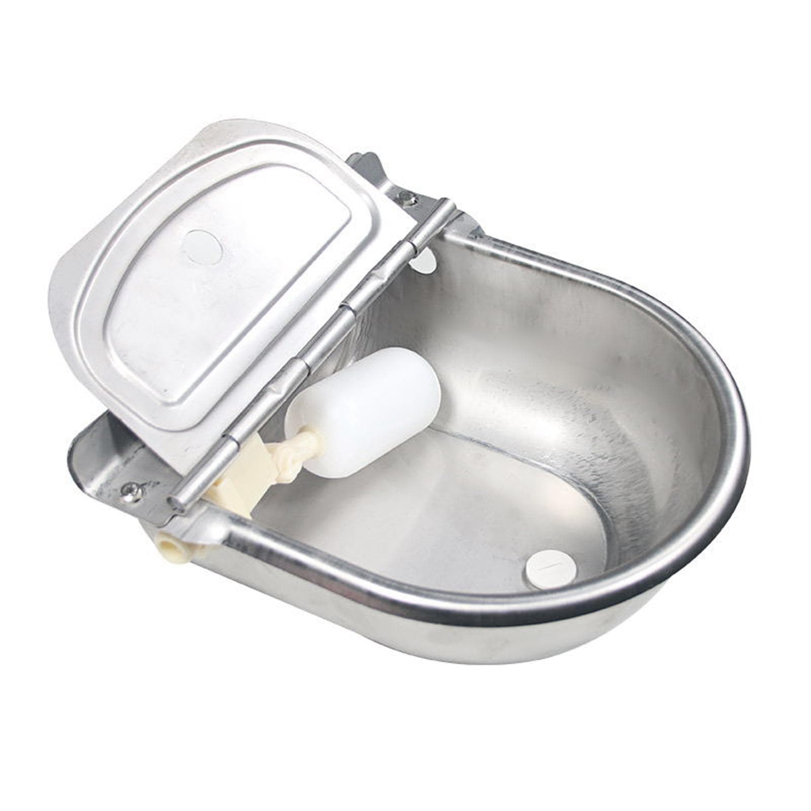 Stainless Steel Automatic Waterer Pet Livestock Tool Animals Water Bowl with Floating Ball for silver
