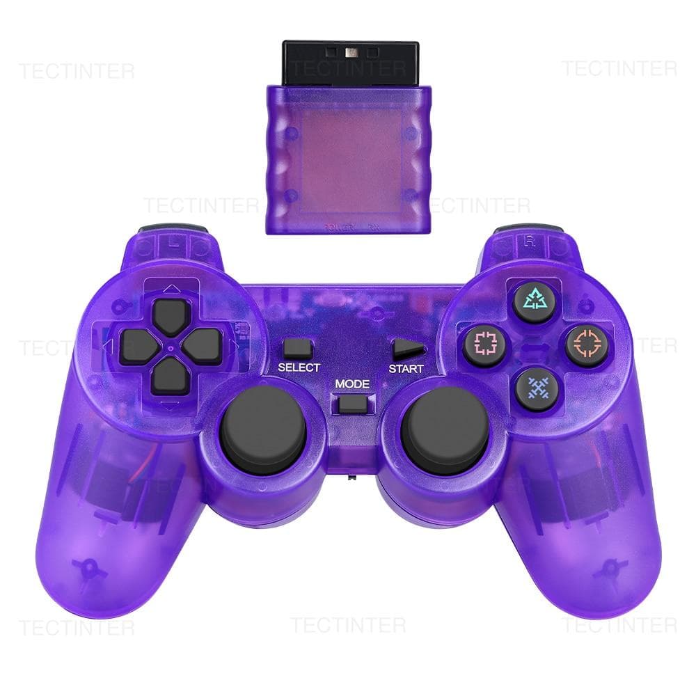 Wireless Gamepad for Sony PS2 Controller for Playstation 2 Console Joystick Double Vibration Shock Joypad USB PC Game Controle purple