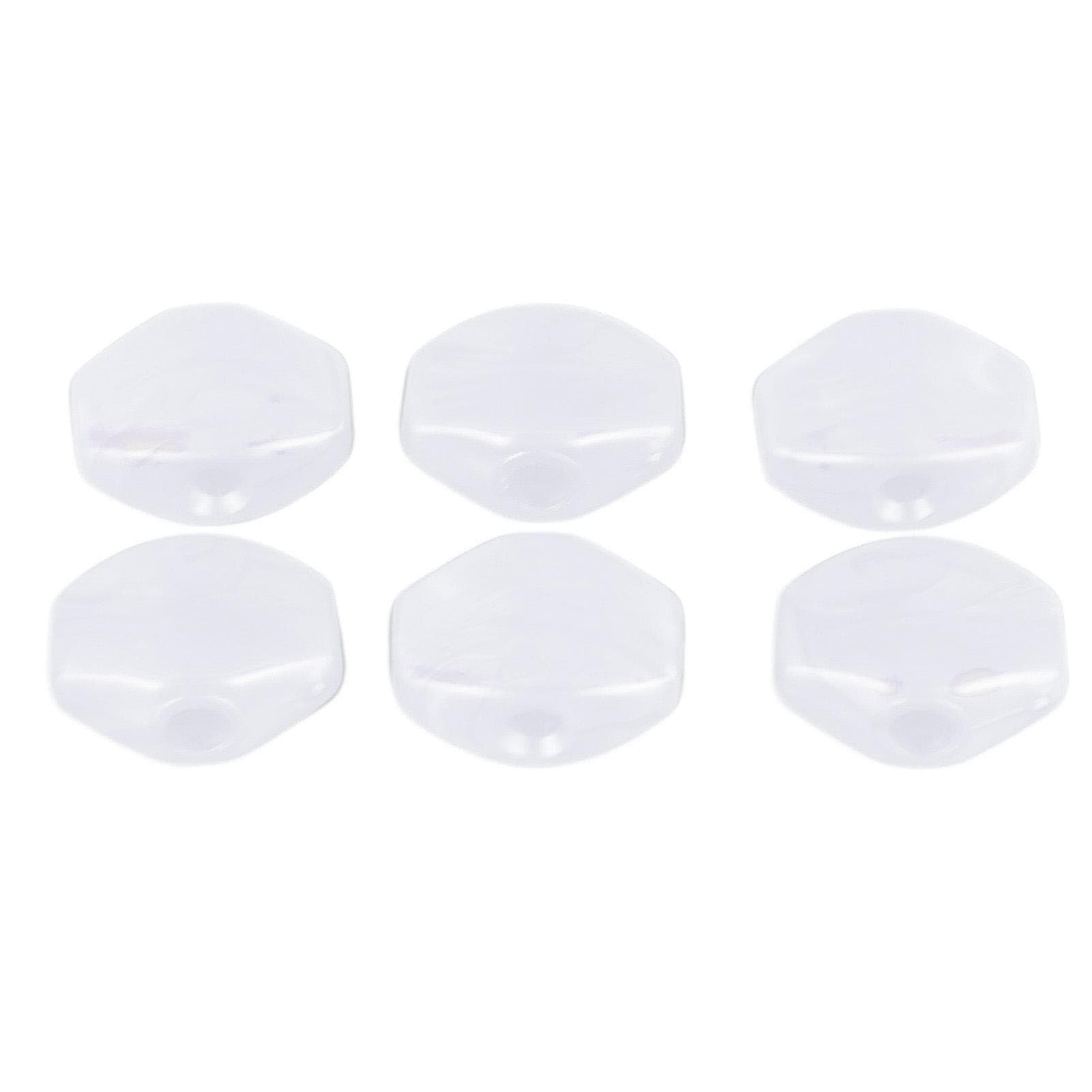 6Pcs Guitar Tuning Peg Cap Plastic Tuner Key Cover Machine Head Knob Cap for Replacement White white
