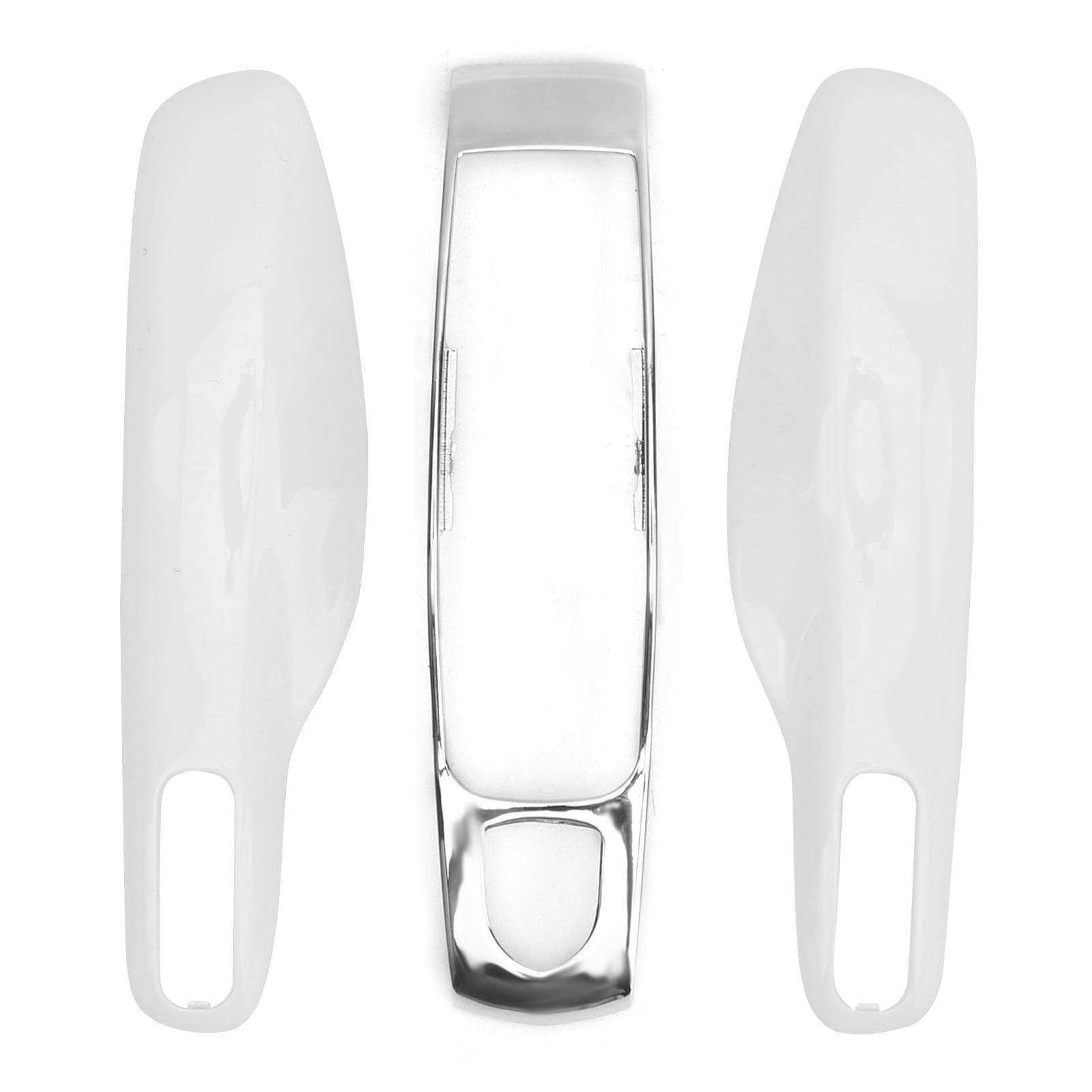 Car Remote Key Fob Case Trim Protective Cover Fit for 911Panamera Macan Boxster(White Silver )