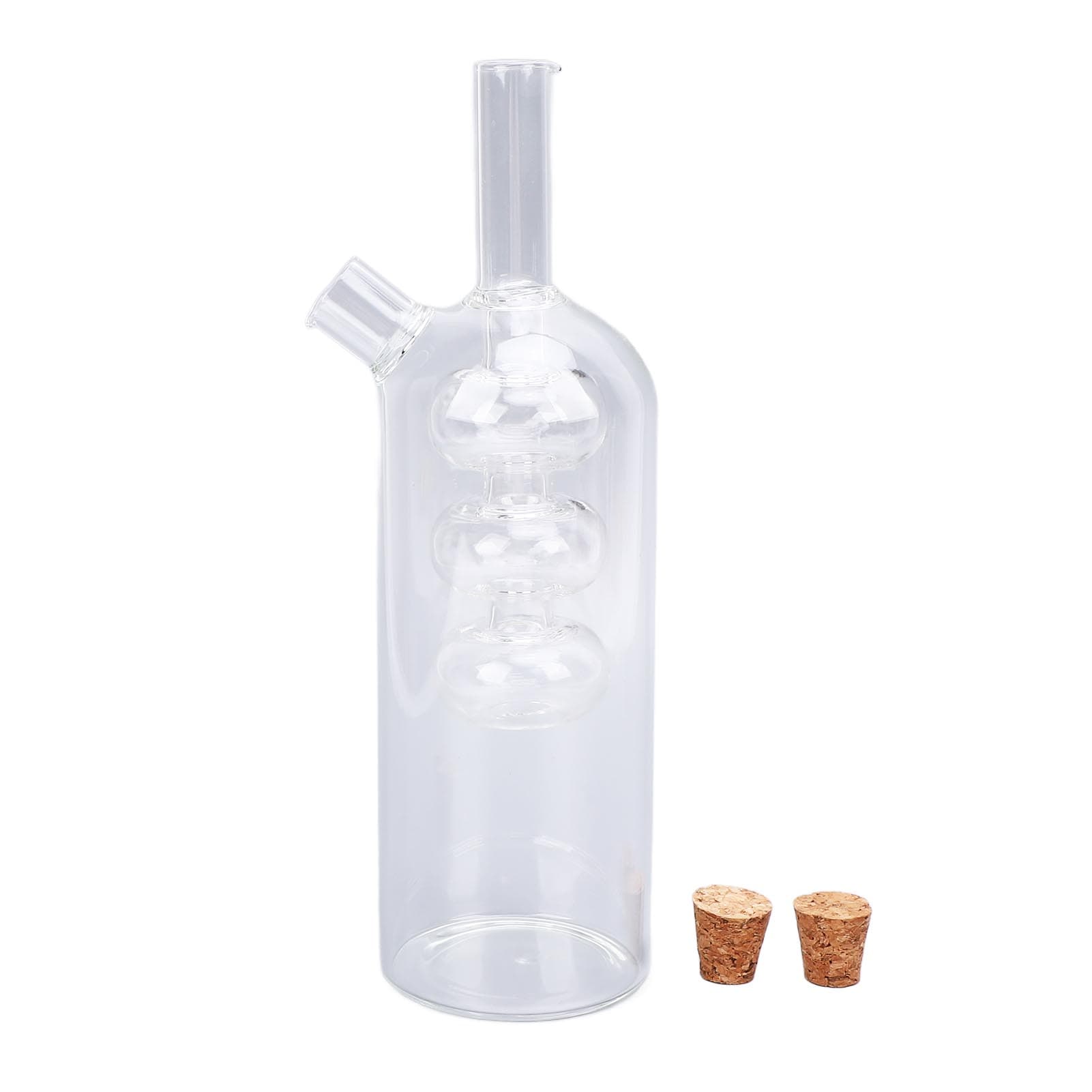 Olive Oil and Vinegar Dispenser 2 in 1 Glass Double Pourer Spout Oil and Vinegar Cruet Bottle