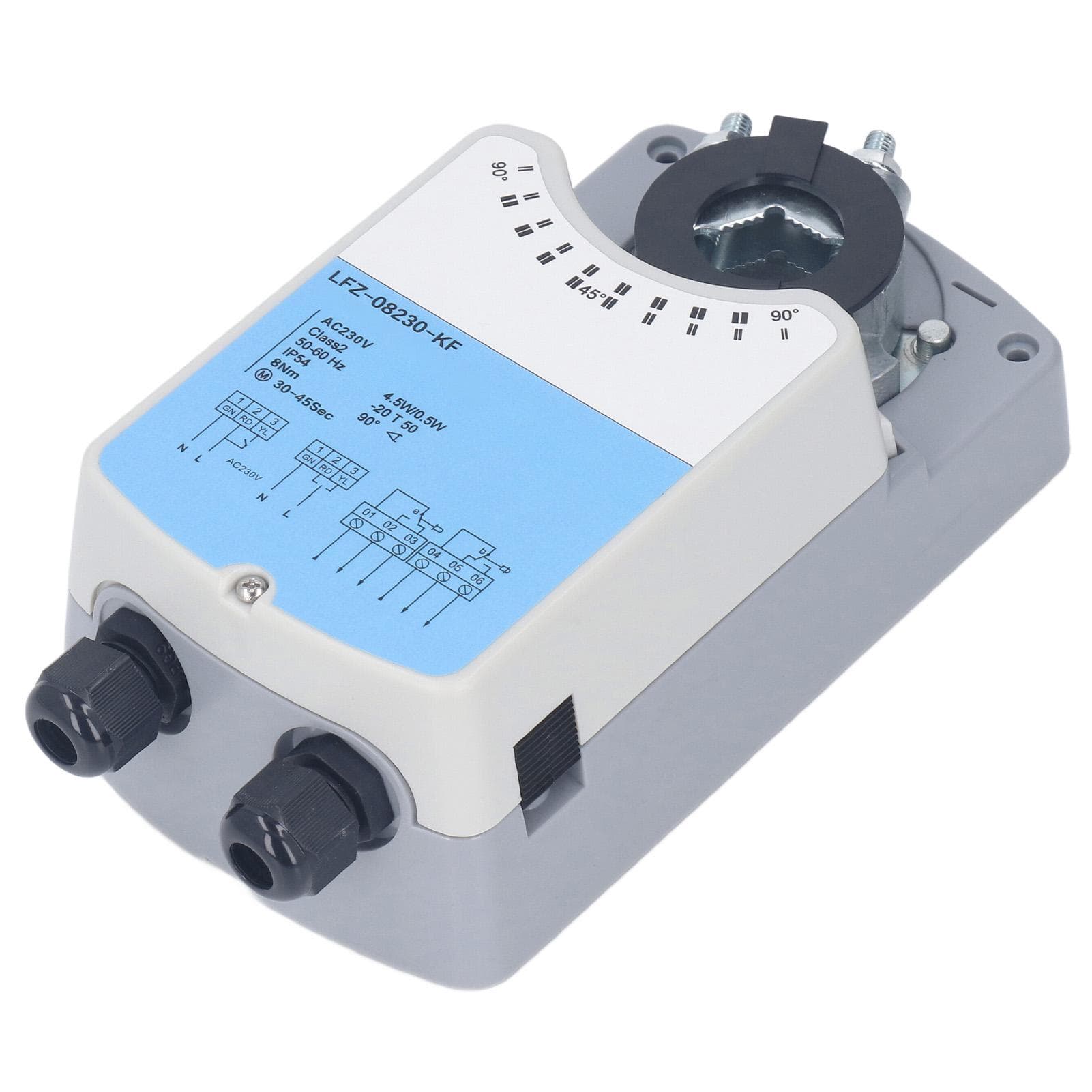 Electric Damper Actuator Angle Adjustable Electric Valve Actuator for Water Wind System AC230V