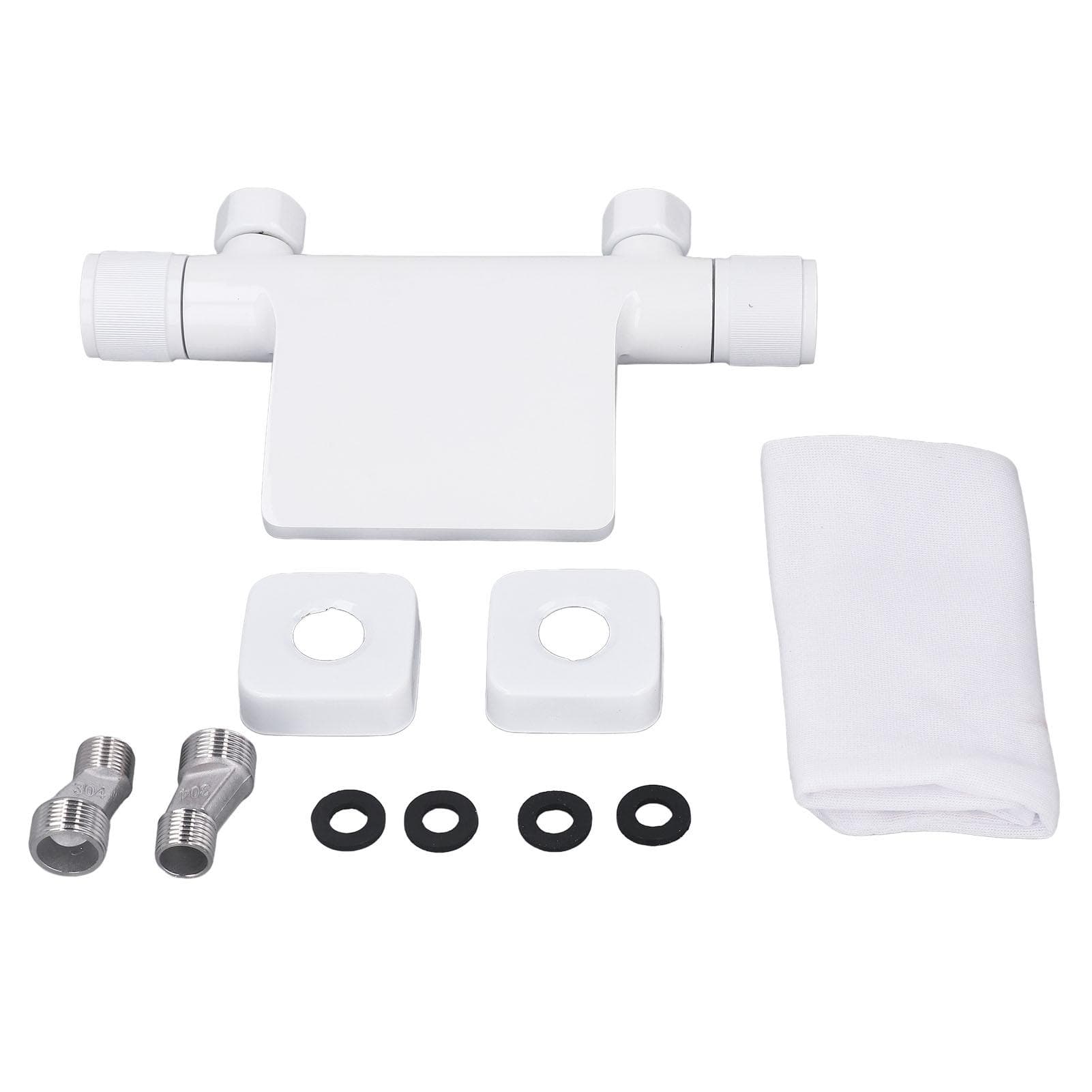 Wall Mounted Bathtub Faucet Stainless Steel Waterfall Toilet Basin Faucet Male and Female Thread white