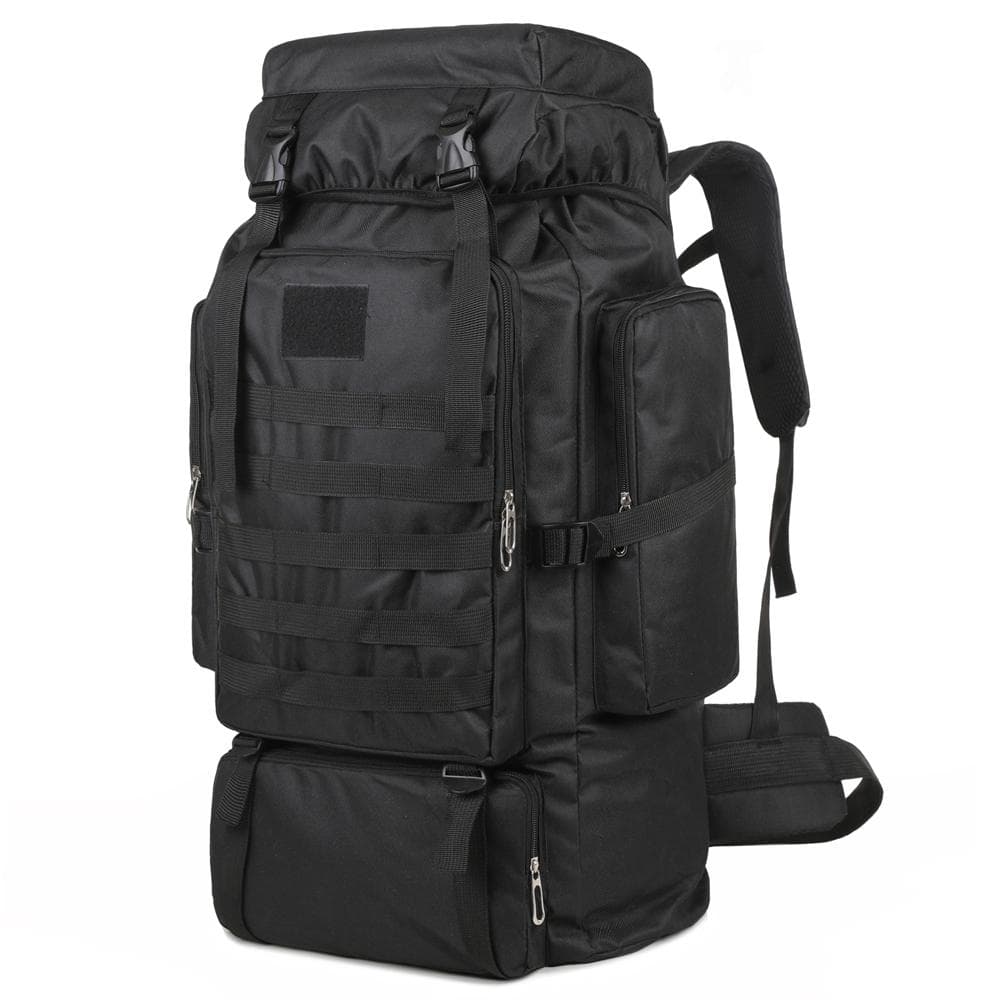 Large Capacity Hiking Backpack Outdoor Camping Rucksack Canvas Trekking Backpack black