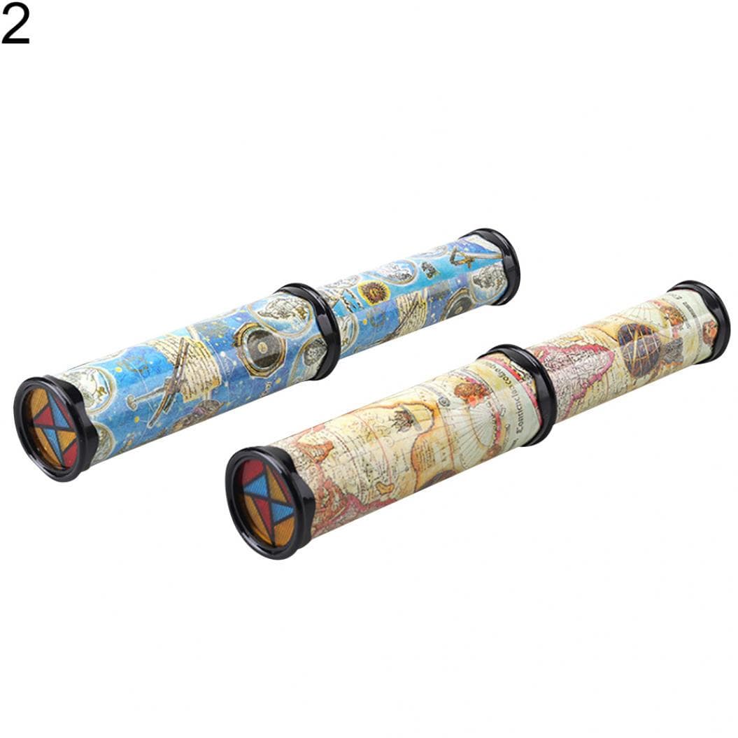 Rotatable Kaleidoscope Kids Children Educational Science Toy Birthday Gifts Large 2 Section multicolour
