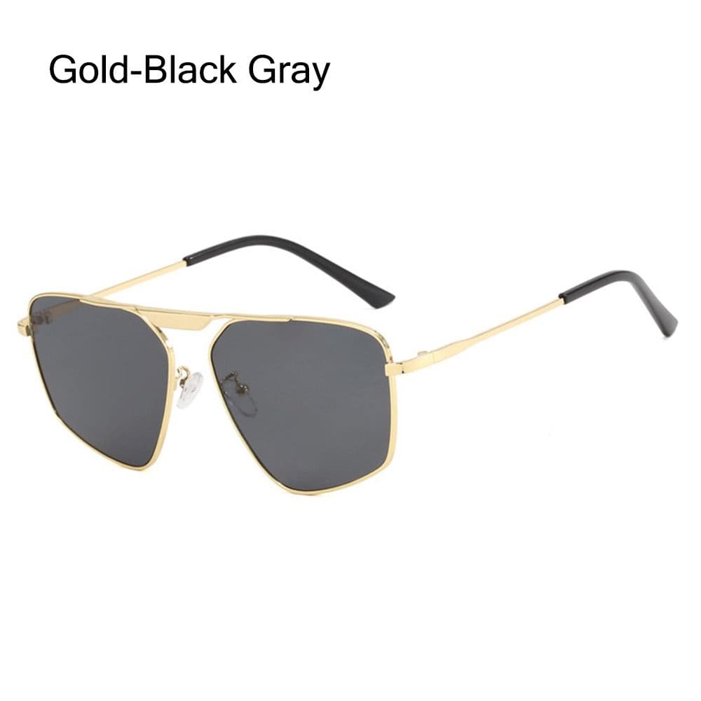 Irregular Polygonal Metal Sunglasses Large Frame UV Protection Women Sun Glasses Street Shooting Single-Beam