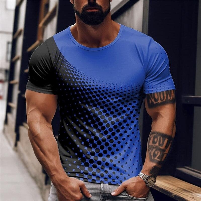 Summer Men's T-Shirt Oversized Tees Top Contrast Print Slim Fit Shirt Punk Short Sleeve Casual Men Clothing Designer Streetwear L
