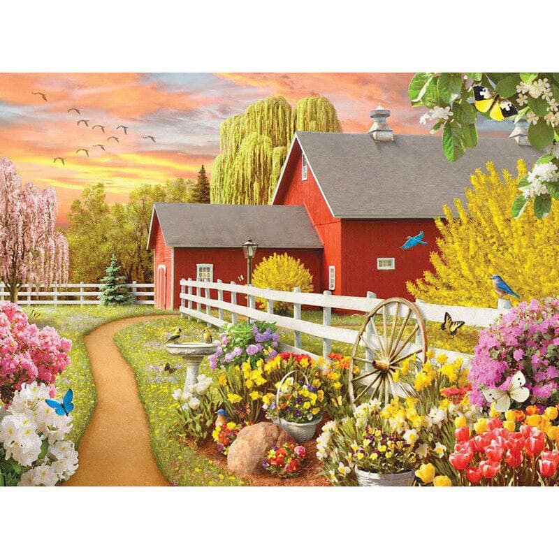 5D DIY Diamond Painting House with Garden Full Round Diamond Embroidery Cross Stitch Rhinestone 20X30CM