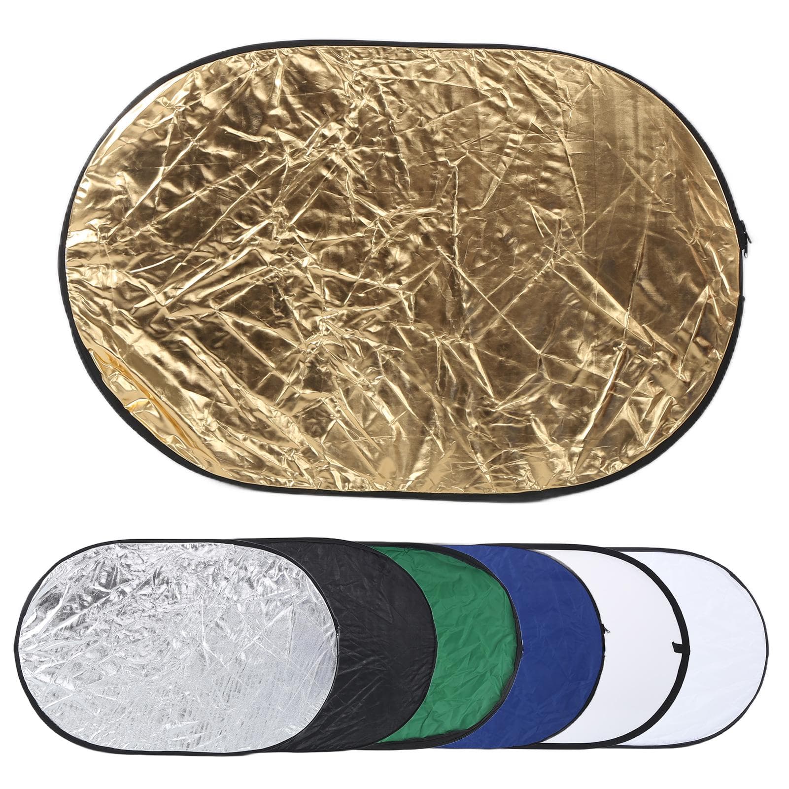 7 in 1 Oval Reflector 60x90cm 23.6x35.4in Portable Collapsible Photography Photo Studio Lighting