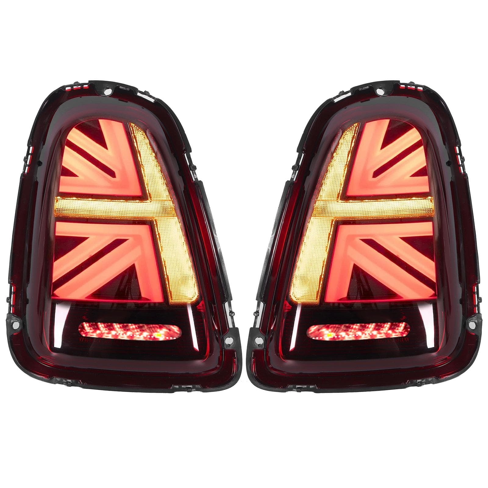 VLAND for JCW Union Jack Full LED Tail Lights Red Lens Fits for R56 R57 Pre?LCI 2007?2013