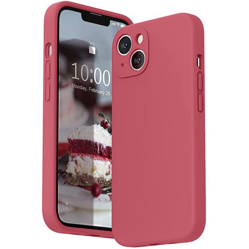 Square Liquid Silicone Soft Case for IPhone 16 15 14 13 11 12 Pro Max Mini X XR XS 7 8 Plus SE 2 Full Lens Protection Cover iPhone 12 Pro wine red