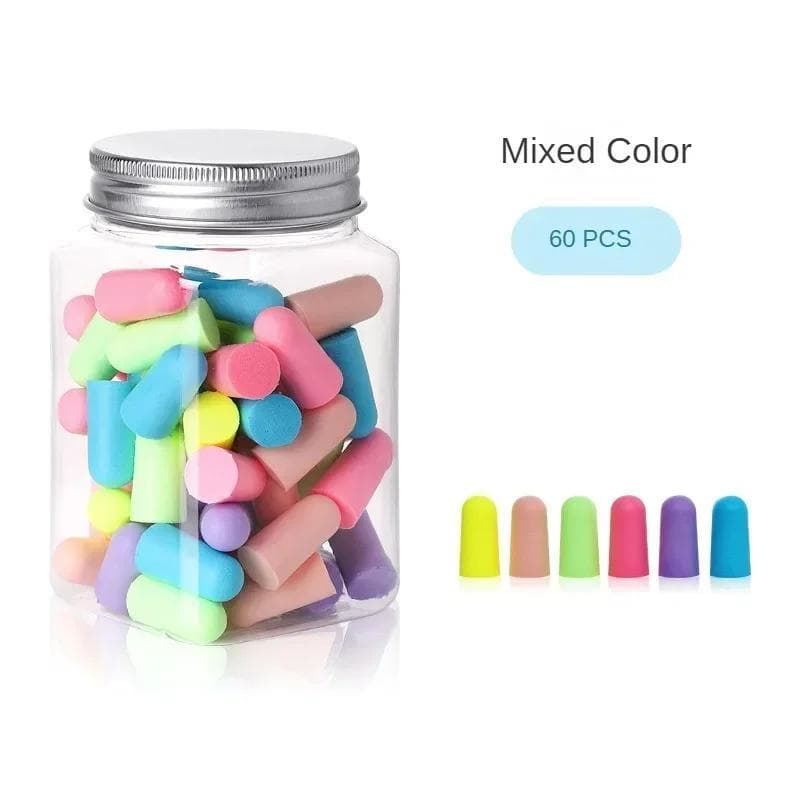 60Pcs Comfortable Earplugs Antinoise Ear Plugs Sleep Noise Reduction Ear Protector for Sleep Soft Foam Earplugs Anti-Noise