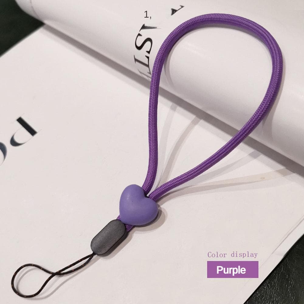 Comfortable And Durable Anti-lost Rope Simple Telephone And Communication Hand Made Elastic Phone Lanyard Cartoon Unisex Fashion purple