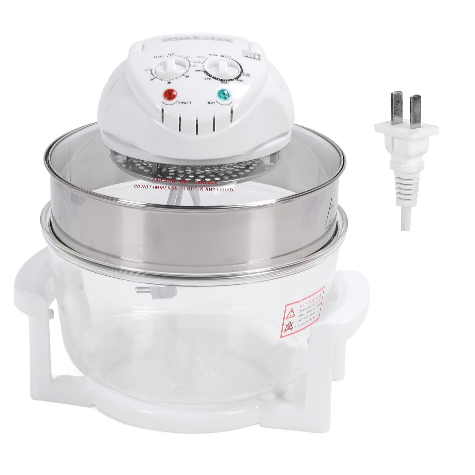 Glass Fryer 360 Degree Visible 17L Large Capacity Knob Adjustment Timed Multifunction Food Fryer L