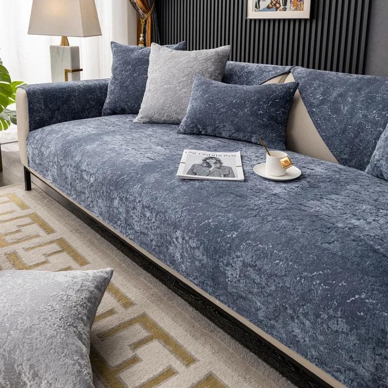 Luxury Embossed Velvet Sofa Cover Nordic Couch Cover Cushion Four Seasons Leather Universal Non-slip Back Towel for living Room 70x180cm 1pcs