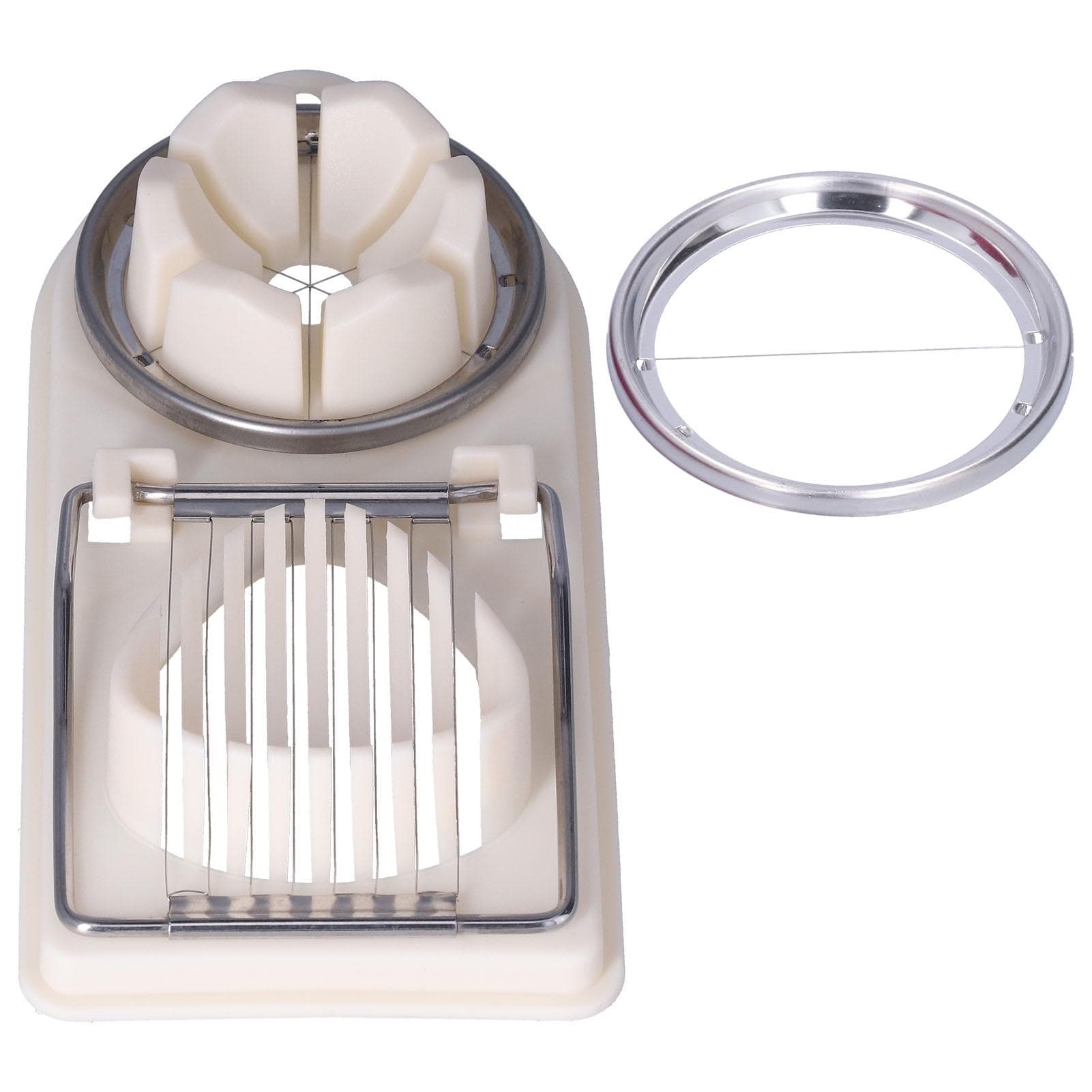 Egg Cutter Household Stainless Steel Wire Egg Cutter Safe Easy to Operate for Hard Boiled EggsWhite white