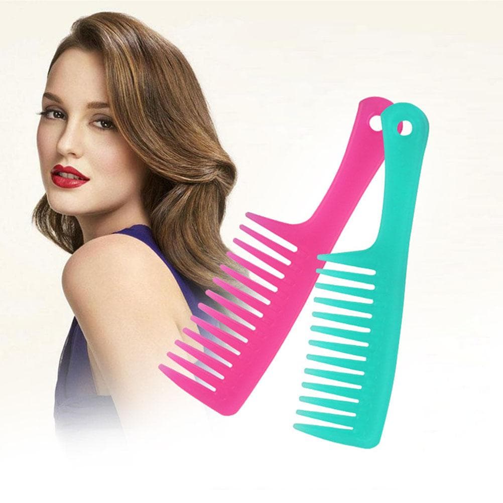 Plastic Wide Tooth Comb for Curly Hair Long Hair Wet Thicken Hair Detangling Comb light green