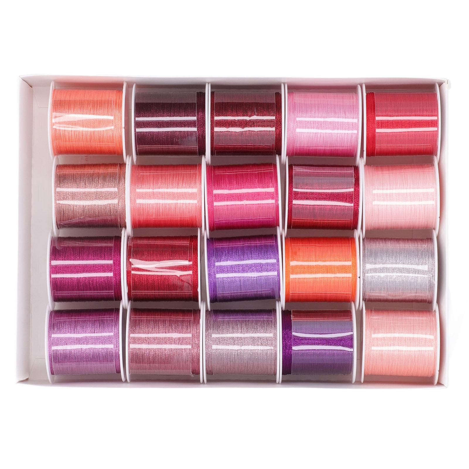 20pcs Embroidery Thread 3 Shares Rose Color Series 110yd Each DIY Production Sewing Thread