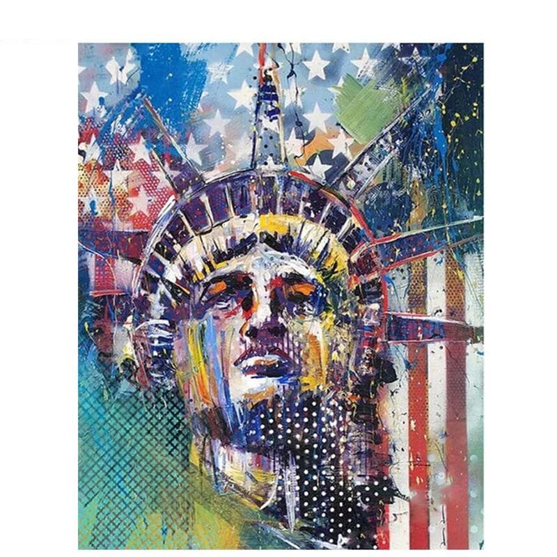 DIY Diamond Mosaic Scenery Needlework Full Square Diamond Painting Statue of Liberty Cross Stitch 20X30CM