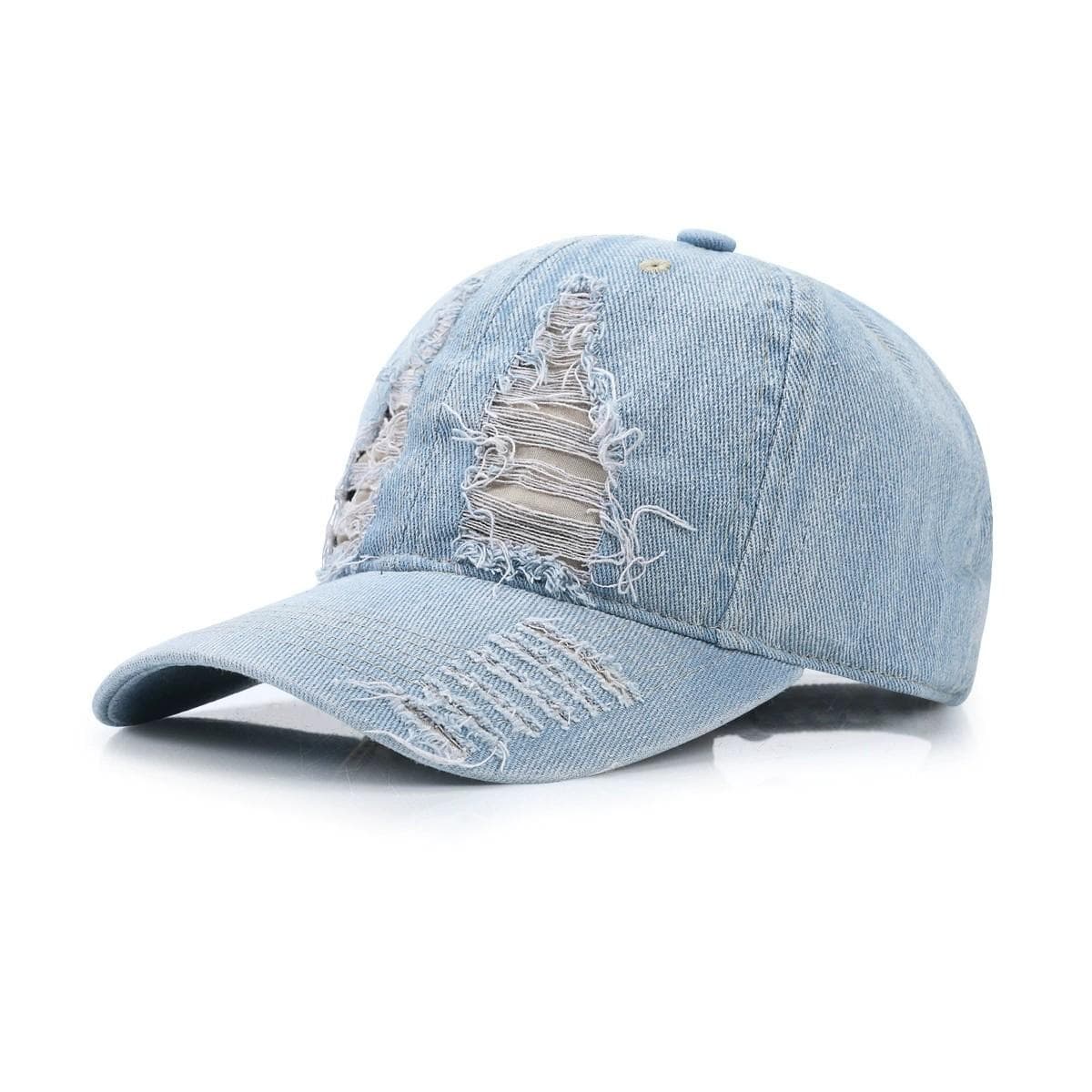 Korean Fashion y2k Baseball Cap For Punk Ripped Retro Denim Jeans Graffiti Cool Long Rabbit Ear Street Hip Hop Sun Hats Visors 58