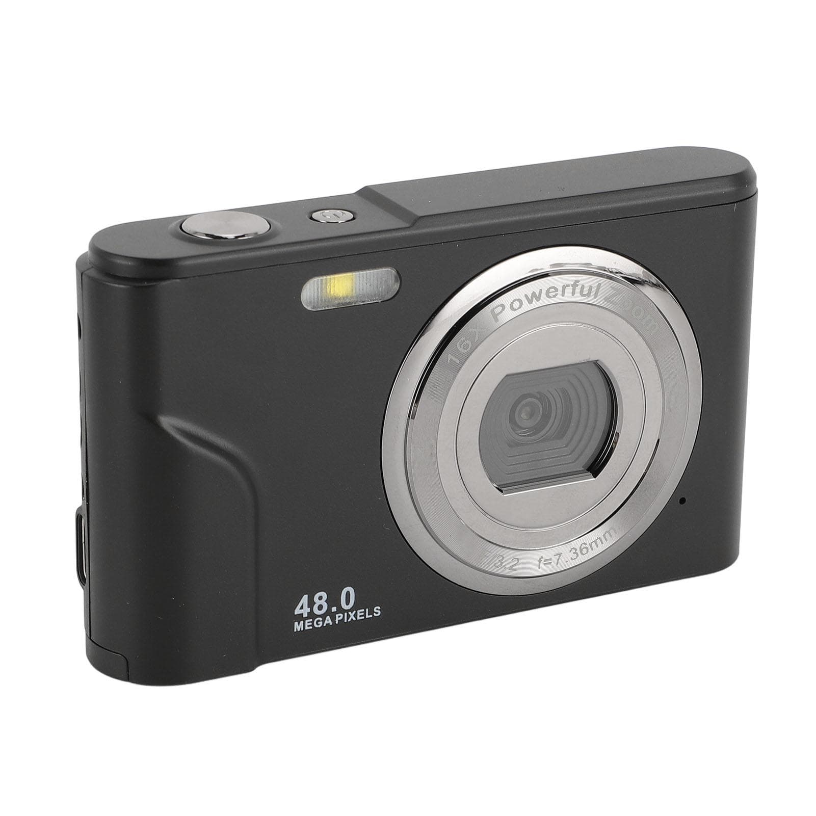 1080P Digital Camera for Kids Adults 48MP Vlogging Camera with 16X Digital Zoom 2.4 Inch IPS black