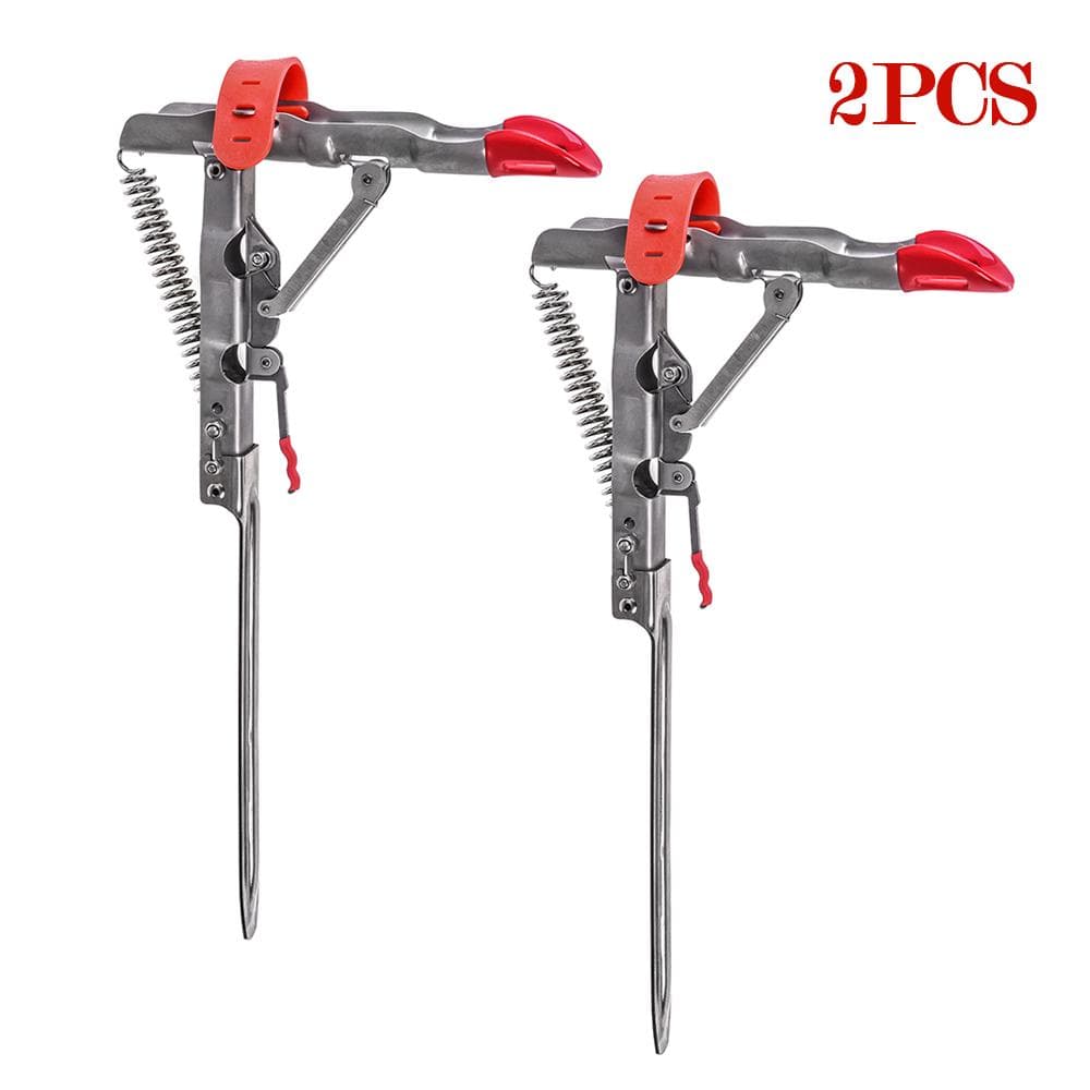 2PCS Automatic Spring Fishing Rod Holder Folding Fishing Pole Mount Bracket Ground Stand 2