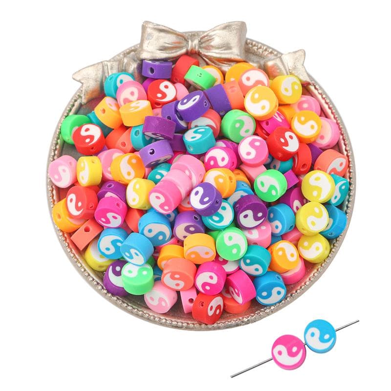 30Pcs Soft Clay Halloween Flower Beads For DIY Necklace Bracelet Earrings Jewelry Making Craft Accessories