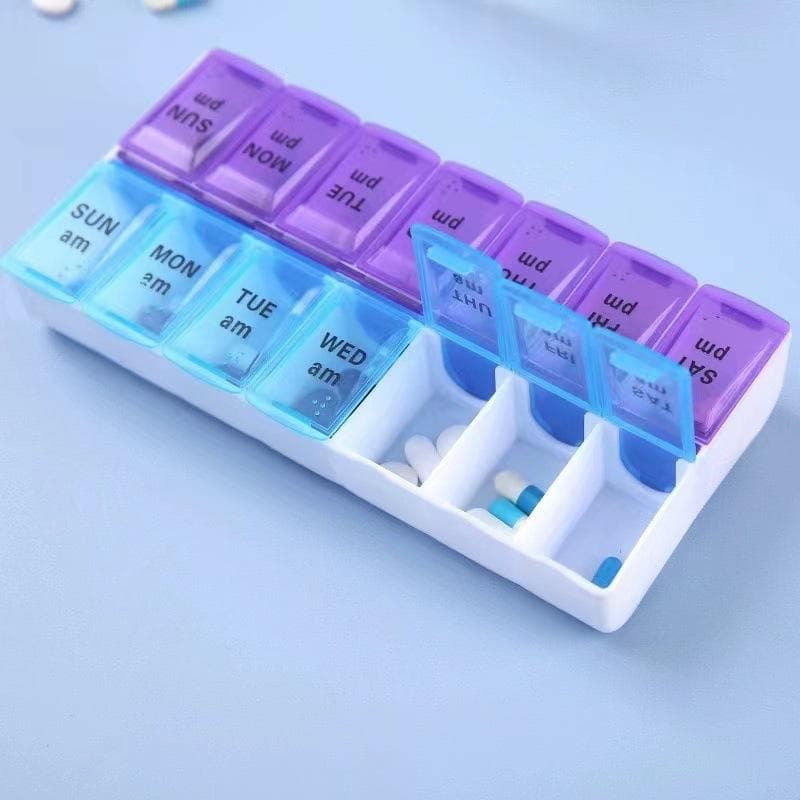 14 Grids 7 Days Weekly Pill Case Medicine Tablet Dispenser Organizer Pill Box Splitters Pill Storage Container